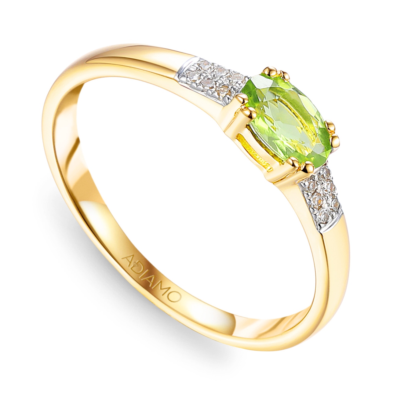 Pierścionek z perydotem i diamentami (R84145 Y PT): 14