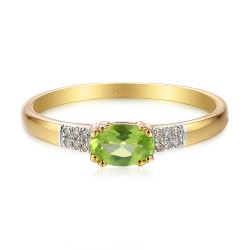 Pierścionek z perydotem i diamentami (R84145 Y PT): 10 - zdjęcie: 3