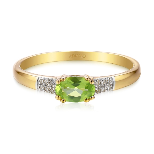 Pierścionek z perydotem i diamentami (R84145 Y PT): 14