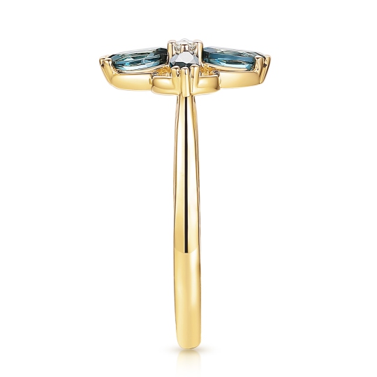 Pierścionek z london blue topazami i diamentami (R98901 Y LBT): 14