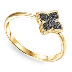 Pierścionek z czarnymi diamentami (R98898 Y BD)
