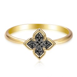 Pierścionek z czarnymi diamentami (R98898 Y BD): 15 - zdjęcie: 4