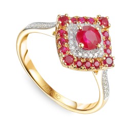 Pierścionek z rubinami i diamentami (R93326 Y RU): 10 - zdjęcie: 2