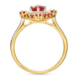 Pierścionek z rubinami i diamentami (R93326 Y RU): 10 - zdjęcie: 4