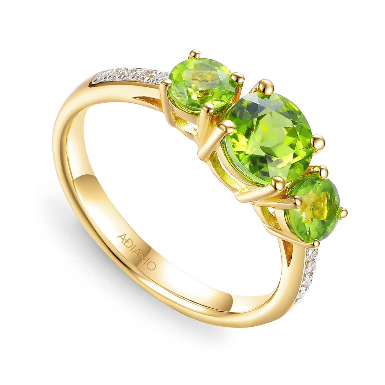 Pierścionek z perydotami i diamentami (R59520 Y PT): 15