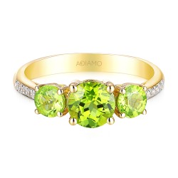 Pierścionek z perydotami i diamentami (R59520 Y PT): 10 - zdjęcie: 3