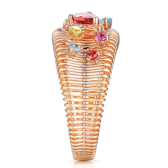 Pierścionek z kolorowymi kamieniami i diamentami (R98870 R AM,BT,CT,PTR,WT) : 10