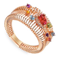 Pierścionek z kolorowymi kamieniami i diamentami (R98870 R AM,BT,CT,PTR,WT) : 18 - zdjęcie: 2