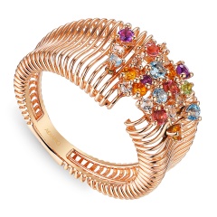 Pierścionek z kolorowymi kamieniami (R98869 R AM,BT,CT,PT,WT)