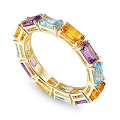 Pierścionek z kolorowymi kamieniami (R98893 Y AM,BT,CT)