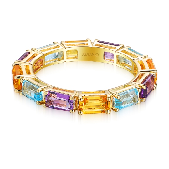 Pierścionek z kolorowymi kamieniami (R98893 Y AM,BT,CT): 10