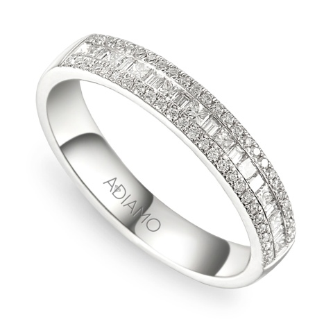 Pierścionek obrączkowy z diamentami (R46029 W)