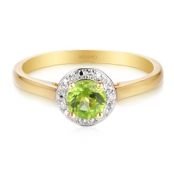 Pierścionek z perydotem i diamentami (R98723 Y PT): 13 - zdjęcie: 3