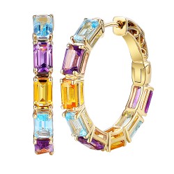 Kolczyki z kolorowymi kamieniami (E98893 Y A AM,BT,CT) - zdjęcie: 2