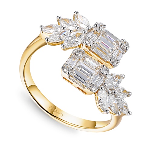 Pierścionek z diamentami laboratoryjnymi