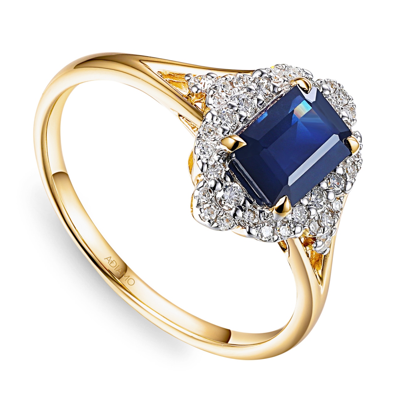 Pierścionek z szafirem i diamentami (R98879 Y SA): 10