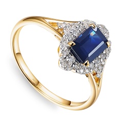 Pierścionek z szafirem i diamentami (R98879 Y SA)