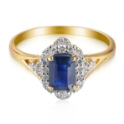 Pierścionek z szafirem i diamentami (R98879 Y SA): 10 - zdjęcie: 4