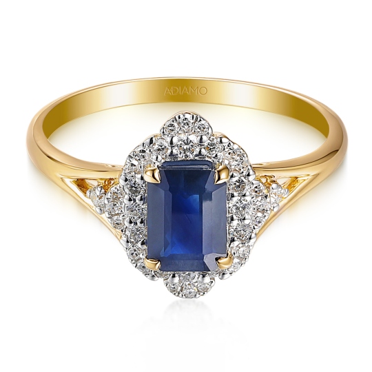 Pierścionek z szafirem i diamentami (R98879 Y SA): 10