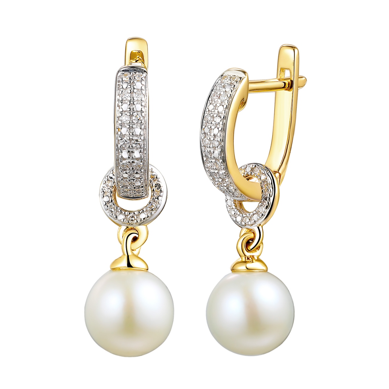 Kolczyki z perłami i diamentami (E98891 Y A PL)