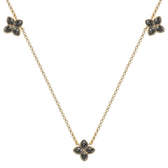 Naszyjnik z czarnymi diamentami (N12238 Y G BD)