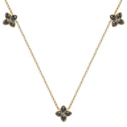 Naszyjnik z czarnymi diamentami (N12238 Y G BD) - zdjęcie: 2