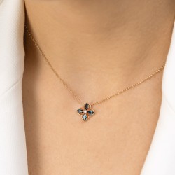 Naszyjnik z london blue topazami i diamentem (N12243 Y G LBT) - zdjęcie: 3