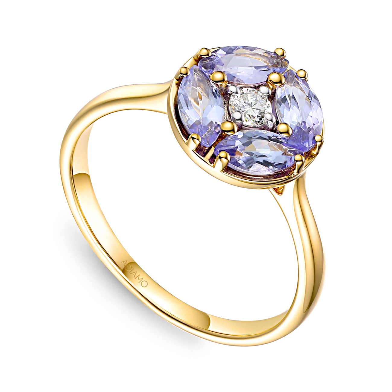 Pierścionek z tanzanitami i diamentami (R98886 Y T): 14