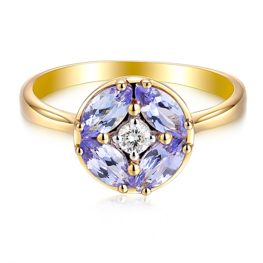 Pierścionek z tanzanitami i diamentami (R98886 Y T): 14