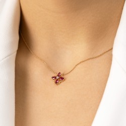 Naszyjnik z rodolitami i diamentem (N12243 Y G RH) - zdjęcie: 3