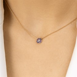 Naszyjnik z tanzanitami i diamentem (N12233 Y G T) - zdjęcie: 3