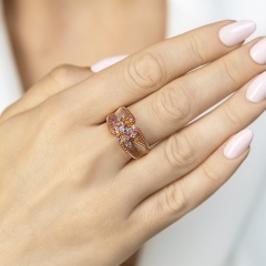 Pierścionek z kolorowymi kamieniami (R98869 R AM,BT,CT,PT,WT)