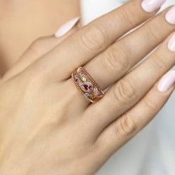 Pierścionek z kolorowymi kamieniami i diamentami (R98870 R AM,BT,CT,PTR,WT) : 10 - zdjęcie: 3