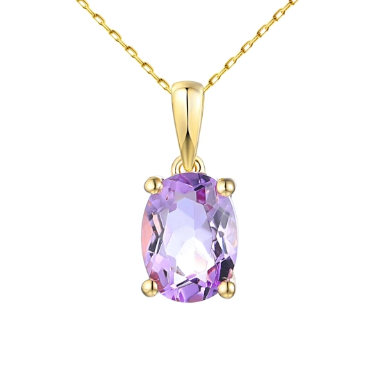 Komplet biżuterii z różowymi ametystami (E43062YPAM+P43062YPAM+R43062YPAM)