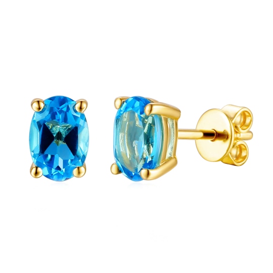 Komplet biżuterii z niebieskimi topazami (E43062YBT+P43062YBT+R43062YBT)