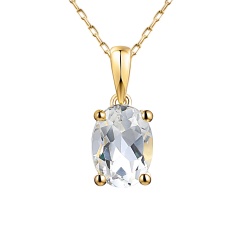 Komplet biżuterii z białymi topazami (E43062YWT+P43062YWT)