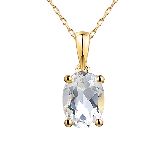 Komplet biżuterii z białymi topazami (E43062YWT+P43062YWT)