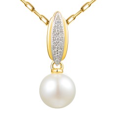 Zawieszka z perłą i diamentami (P98884 Y PL)