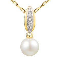 Zawieszka z perłą i diamentami (P98884 Y PL)