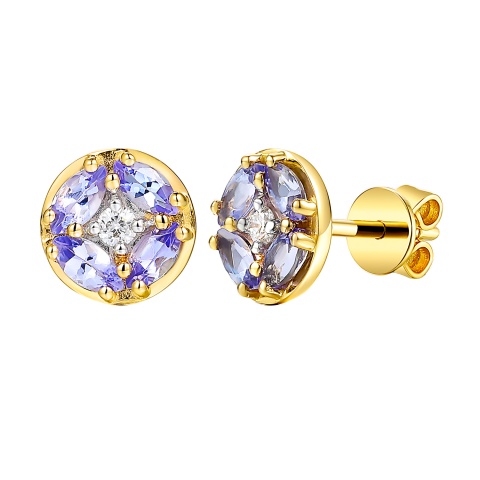 Kolczyki z tanzanitami i diamentami (E98886 Y S T)