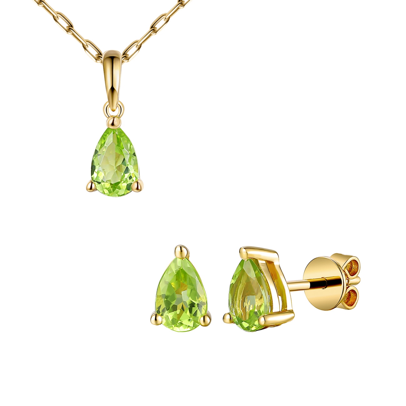 Komplet biżuterii z perydotami (E43737YSPT+P43737YPT)