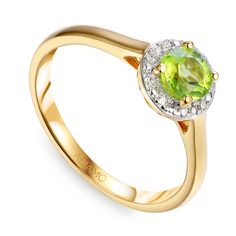 Komplet biżuterii z perydotami i diamentami (E98723YSPT+P98723YPT+R98723YPT)