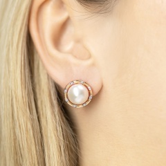 Kolczyki z perłami i diamentami (E98882 Y A PL)