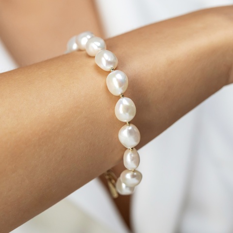 Bransoletka złota z perłami i diamentami (B09872 Y PL)