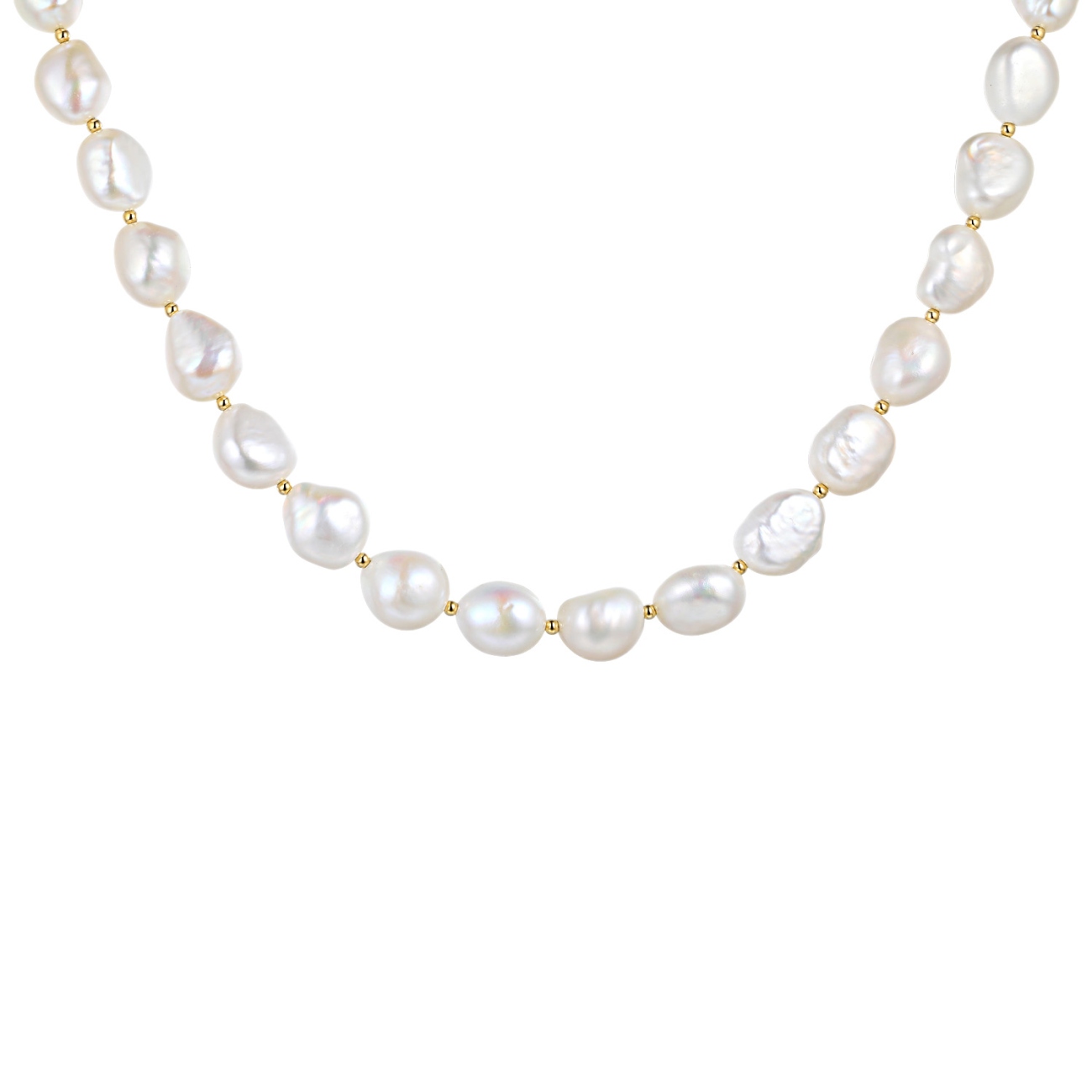 Naszyjnik złoty z perłami i diamentami (N12232 Y PL)