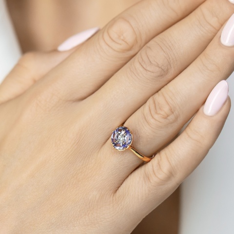 Pierścionek z tanzanitami i diamentami (R98886 Y T)