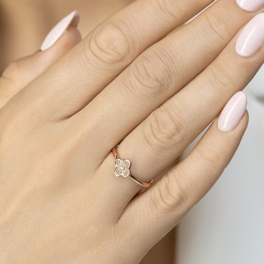 Pierścionek z diamentem (R98896 Y 0,01ct): 10