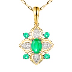 Zawieszka ze szmaragdami i diamentami (P98880 Y EM)