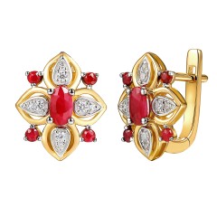 Kolczyki z rubinami i diamentami (E98880 Y A RU)