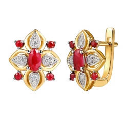 Kolczyki z rubinami i diamentami (E98880 Y A RU)